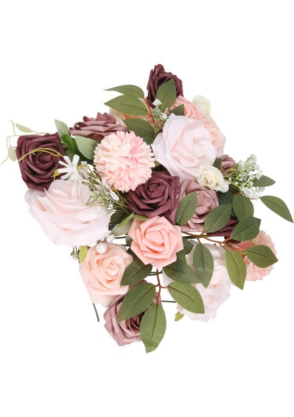 Yapay Düğün Çiçekleri Kutu Seti Sahte Tozlu Gül Çiçek Combo Dıy Çiçek Düzenlemeleri Centerpieces Buketleri Ev (Yurt Dışından) modelleri