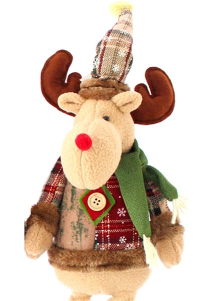 Ayakta Noel Ren Geyiği, Geri Çekilebilir Bacaklar ile Ren Geyiği Dolması Peluş Noel Süslemeleri Süsler Tatil Dekor (Yurt Dışından) indirimleri