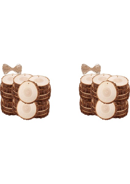 60 Adet Bitmemiş Ahşap Dilimleri Kabuğu ile El Sanatları Için Ahşap Kiti Daireler Günlük Diskler Dıy Zanaat Düğün Süsleri (Yurt Dışından)