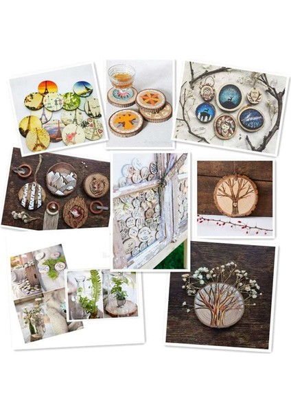 60 Adet Bitmemiş Ahşap Dilimleri Kabuğu ile El Sanatları Için Ahşap Kiti Daireler Günlük Diskler Dıy Zanaat Düğün Süsleri (Yurt Dışından) indirimleri