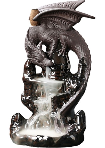 Tütsü Şelale Tütsü Brülör Seramik Ejderha Dekoratif Oyun Karışık Tütsü Koni Şelale Sigara Odası Dekor (Yurt Dışından)
