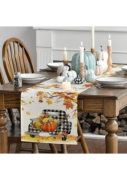 Güz Sving Masa Örtüsü Masa Koşucu Masa Dekorasyon Parti Akçaağaç Yaprağı Tarzı (Yurt Dışından) modelleri