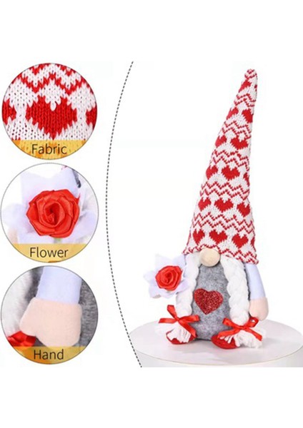 Sevgililer Günü Aşk Kalp Zarf Yüzü Olmayan Bebek Gnome Peluş Bebek Tatil Figürleri Ev Partisi Süslemeleri Sevgilisi Hediye (Yurt Dışından)