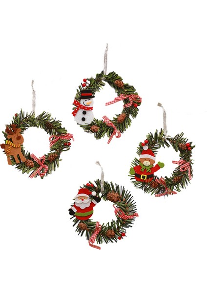 Noel Çelenk Dekor Noel Kardan Adam-Kapı Asılı Çam Kozalakları Ev Yılbaşı Ağacı Dekorasyon Noel Çelenk (Yurt Dışından)