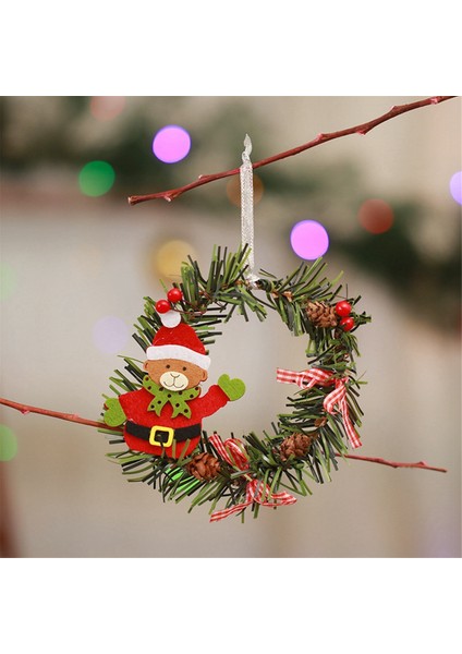 Noel Çelenk Dekor Noel Kardan Adam-Kapı Asılı Çam Kozalakları Ev Yılbaşı Ağacı Dekorasyon Noel Çelenk (Yurt Dışından)
