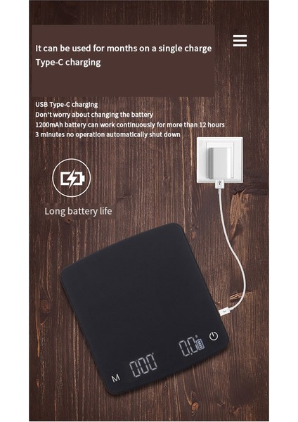 Kahve Elektronik Terazi Kahve Dökün Elektronik Damla Kahve Ölçeği Zamanlayıcı ile 2kg/0.1g LED Akıllı Mutfak Terazisi (Yurt Dışından) modelleri
