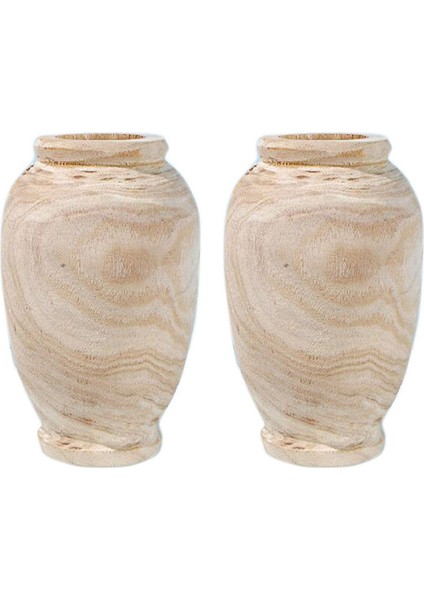 2x Ahşap Vazo Dekorasyon Oturma Odası Masa Masif Ahşap Eşya Çiçek Şişe Süs Ev Dekorasyon (Yurt Dışından)