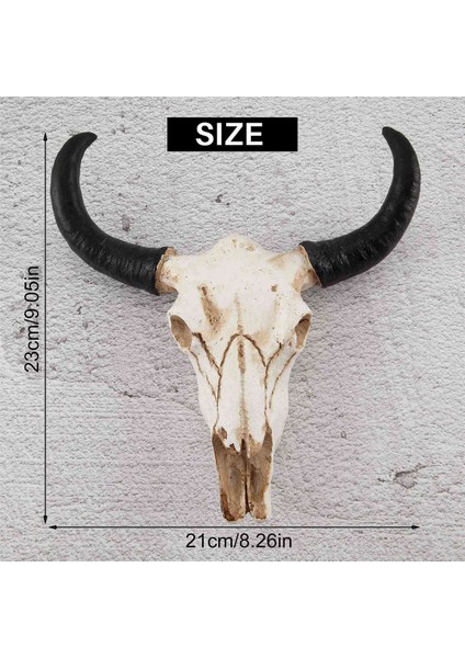 5x Reçine Longhorn Inek Kafatası Kafa Duvar Asılı Dekorlar 3D Hayvan Yaban Hayatı Heykel Figürler El Sanatları Boynuzları Ev Dekor Için (Yurt Dışından)