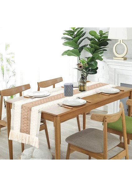 Çiftlik Evi Boho Masa Koşucu, Dikiş Kenar El Yapımı Tığ Bohem Tarzı, Yemek Masası Dekorasyonu Için Uygun 180 cm (Yurt Dışından) fiyatları
