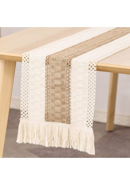 Çiftlik Evi Boho Masa Koşucu, Dikiş Kenar El Yapımı Tığ Bohem Tarzı, Yemek Masası Dekorasyonu Için Uygun 180 cm (Yurt Dışından) modelleri