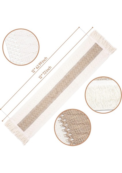 Çiftlik Evi Boho Masa Koşucu, Dikiş Kenar El Yapımı Tığ Bohem Tarzı, Yemek Masası Dekorasyonu Için Uygun 180 cm (Yurt Dışından) fırsatları