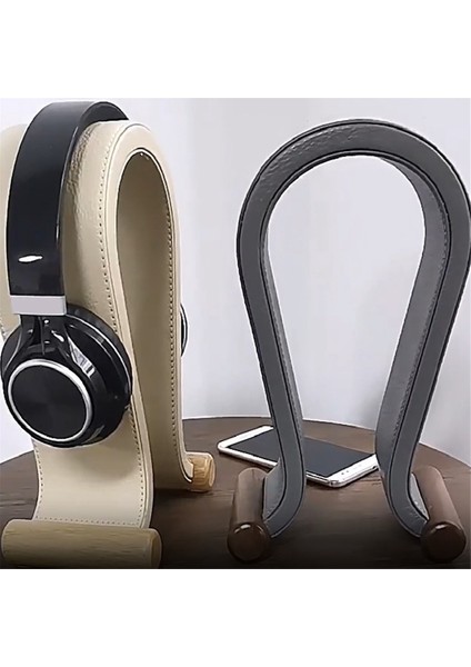 U Şekli Deri Kulaklık Tutucu Masa Üstü Desteği Kulaklık Ekran Standı Pc Oyun Kulakiçi Raf Askısı, Gri (Yurt Dışından) fırsatları