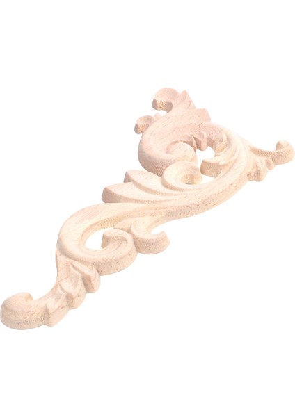 Adet Ahşap Oyma Köşe Onlay Boyasız Aplike Çerçeve Kapı Dekorları Çıkartması 15X8X0.8 cm (Yurt Dışından)