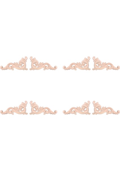 Adet Ahşap Oyma Köşe Onlay Boyasız Aplike Çerçeve Kapı Dekorları Çıkartması 15X8X0.8 cm (Yurt Dışından) fiyatları
