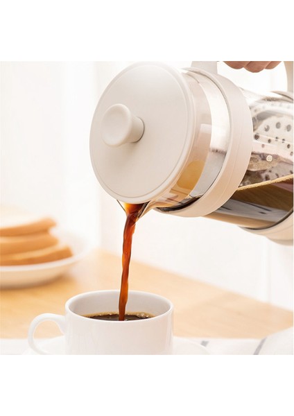 2x French Press Kahve Makinesi 12 Oz, Beyaz Kahve Presleri Borosilikat Camlı Çay Makineleri Soğuk ve Sıcak Demlenmiş Kahve (Yurt Dışından)