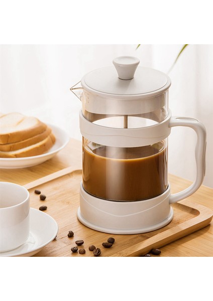 2x French Press Kahve Makinesi 12 Oz, Beyaz Kahve Presleri Borosilikat Camlı Çay Makineleri Soğuk ve Sıcak Demlenmiş Kahve (Yurt Dışından)