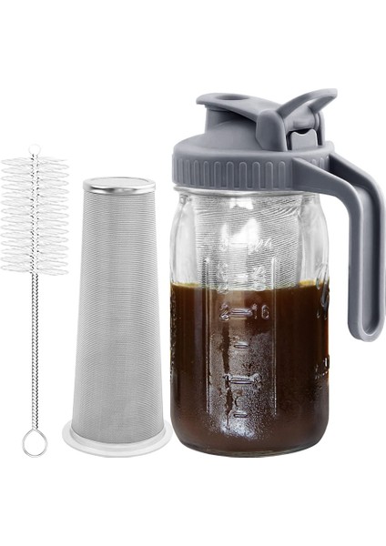 Soğuk Demleme Kahve Makinesi 32OZ Soğuk Demleme Sürahisi, Buzlu Demleme Kahve Için Paslanmaz Çelik Süper Yoğun Filtre Ile, Buzlu Çay-B (Yurt Dışından) modelleri