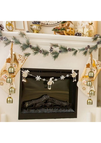 2 Takım Noel Çanları Metal Rustik Asılı Çanlar Halatlar ile Vintage Noel Süslemeleri Noel Için Kapalı Ev (Yurt Dışından) fırsatları