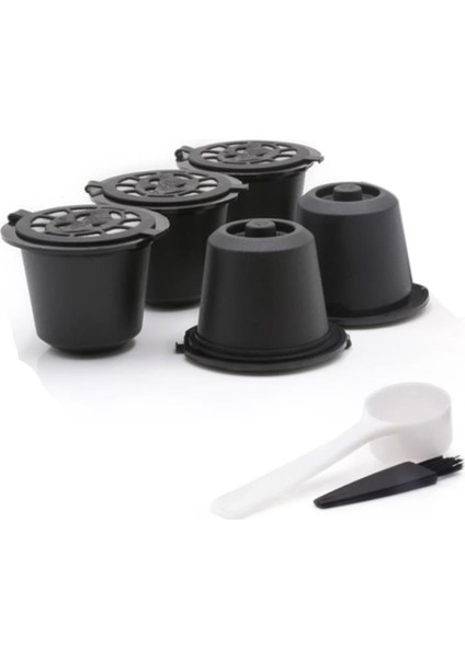 20 Yeniden Kullanılabilir Nespresso Kapsül Doldurulabilir Kahve Kapsül Filtresi Nespresso Kahve Makineleri ile Kahve Kaşığı Fırçası (Yurt Dışından)