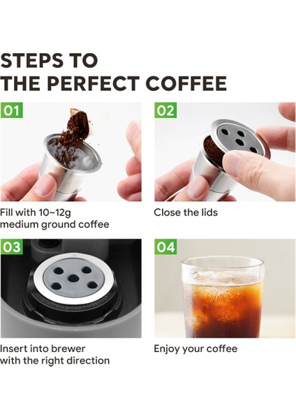 Keurig K Supreme Için 2pcs Paslanmaz Çelik Yeniden Kullanılabilir K Bardaklar, Multistream Teknolojili K Supreme Plus (Yurt Dışından) indirimleri
