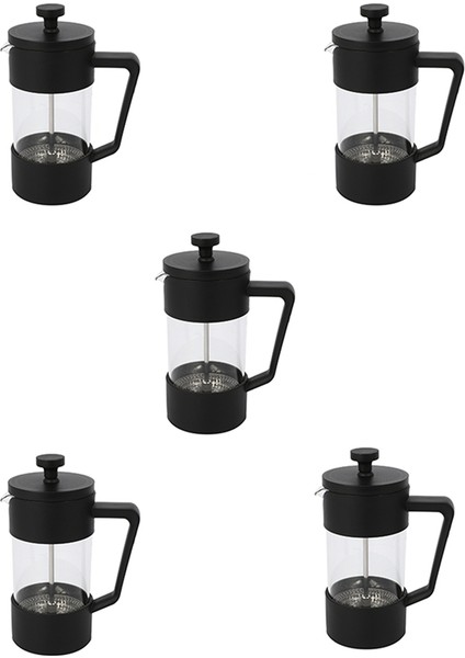 5x French Press Kahve ve Çay Makinesi 12 Oz, Kalınlaştırılmış Borosilikat Cam Kahve Presi Paslanmaz ve Bulaşık Makinesinde Yıkanabilir, Siyah (Yurt Dışından)