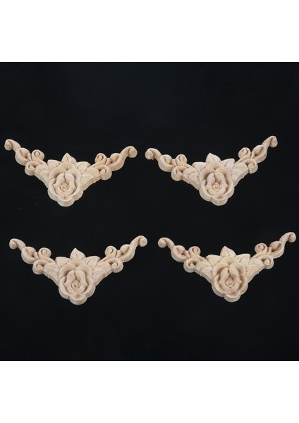 20 Adet 8 x 8 cm Ahşap Oyma Köşe Onlay Aplike Kapı Dolabı Gül Boyasız Avrupa Tarzı (Yurt Dışından)
