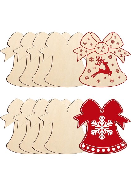 30 Adet Ahşap Yılbaşı Süsleri Boyamak Için Dıy Boş Bitmemiş Çan Şekli Ahşap Süs El Sanatları Için Asılı Süslemeler (Yurt Dışından)