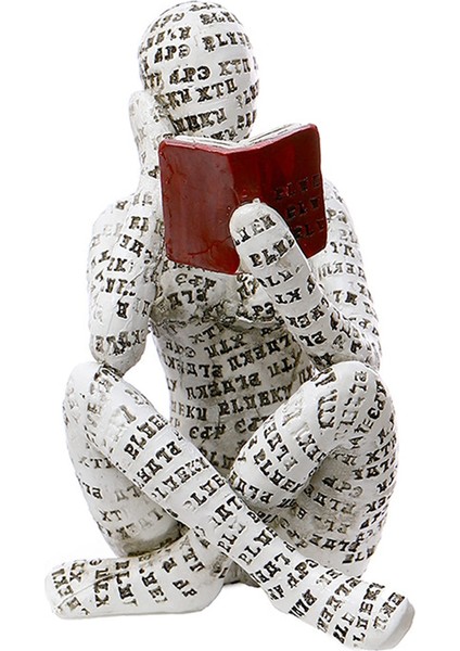 Ev Dekor Pulp Okuma Kadın Düşünür Heykeli Estetik Heykel Odası Dekor Modern Soyut Dekorasyon Raf Masa A (Yurt Dışından)