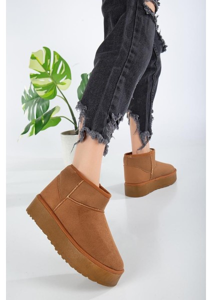 Kalın Tabanlı Taba Içi Tüylü Mini Kadın Bot fiyatları