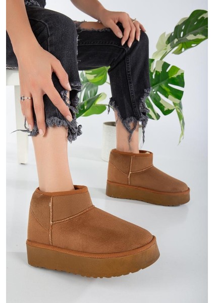 Kalın Tabanlı Taba Içi Tüylü Mini Kadın Bot fırsatları