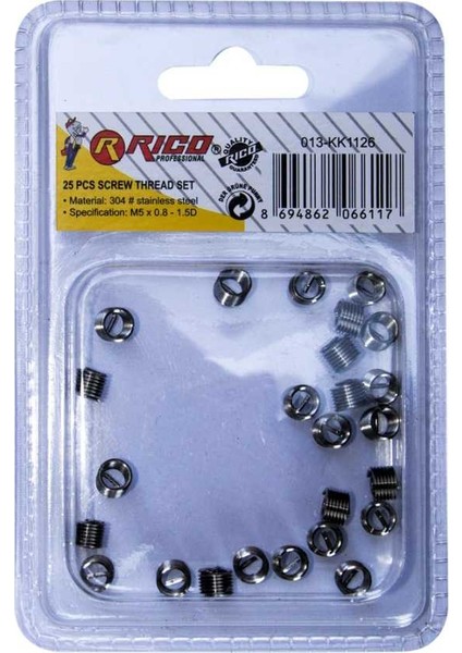KK1126 Vida Tamir Seti Yayı Takımı M5 x 0.8-1.5d 25 Parça fiyatları