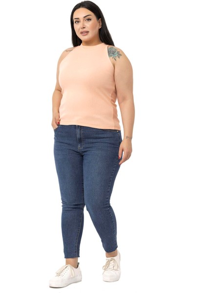 Büyük Beden Halter Yaka Yarım Balıkçı Fitilli Kaşkorse Somon Body indirimleri