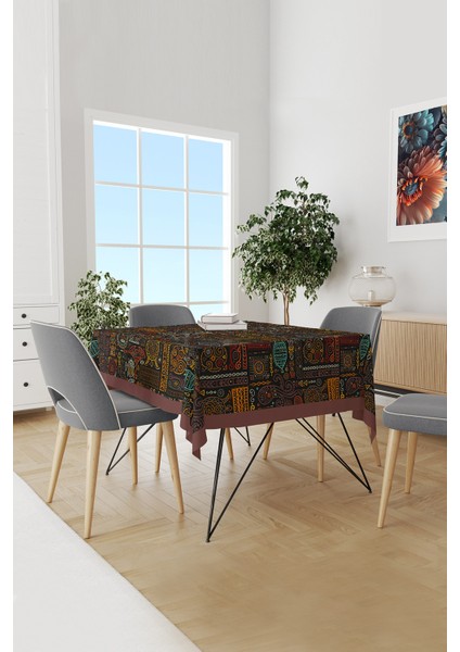 Hitit Figür 4 Desenli Süet Dertsiz Masa Örtüsü