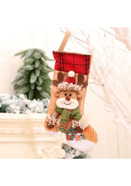 Noel Çorabı Noel Baba Şeker Çorap Çanta Asılı Dekor Hediye, C (Yurt Dışından)