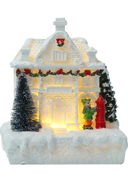 Noel Köyü Beyaz Saray Dekor Reçine Noel Hediyesi Yeni Yıl Dekoru-B (Yurt Dışından)