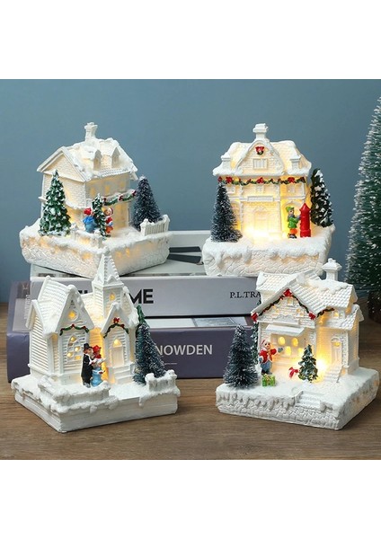 Noel Köyü Beyaz Saray Dekor Reçine Noel Hediyesi Yeni Yıl Dekoru-B (Yurt Dışından) fiyatları