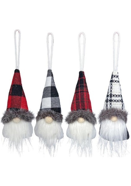 Ev Için Mutlu Noel Süslemeleri Yüzü Olmayan Gnome Bebek, 4'lü Paket (Yurt Dışından)