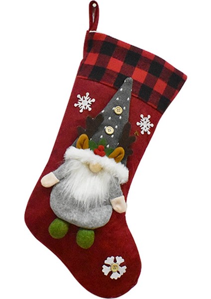 Noel Hediyesi Bebek Noel Çorabı Çocuk Noel Hediyesi Çantası Gri (Yurt Dışından)