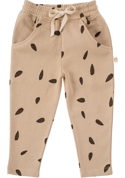 Çocuk Eşofman Takımı Bej Yaprak Organik Pamuk indirimleri