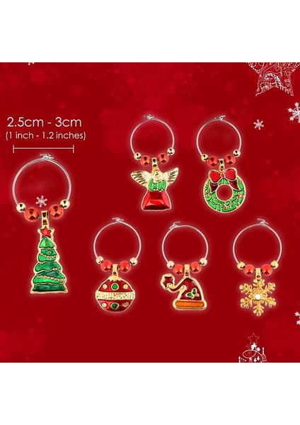 6'lı Kokteyl Işaretleyici Seti Şampanya Bardağı Noel Süslemeleri (Yurt Dışından) fiyatları