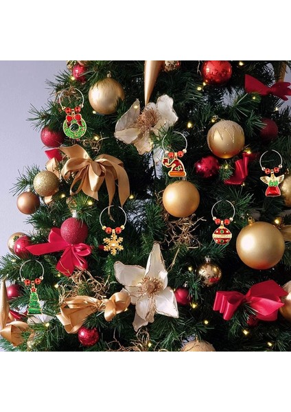 6'lı Kokteyl Işaretleyici Seti Şampanya Bardağı Noel Süslemeleri (Yurt Dışından) fırsatları