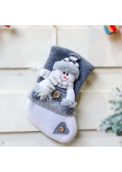 3 Parçalı Noel Süslemeleri Seti Kalın Flanel Noel Çorabı (Yurt Dışından)
