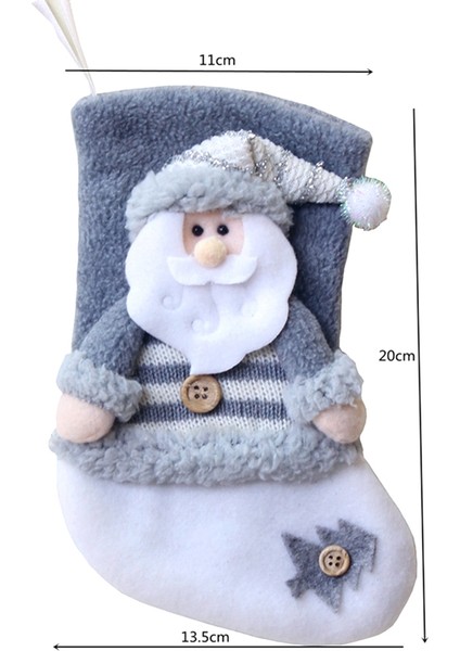 3 Parçalı Noel Süslemeleri Seti Kalın Flanel Noel Çorabı (Yurt Dışından)