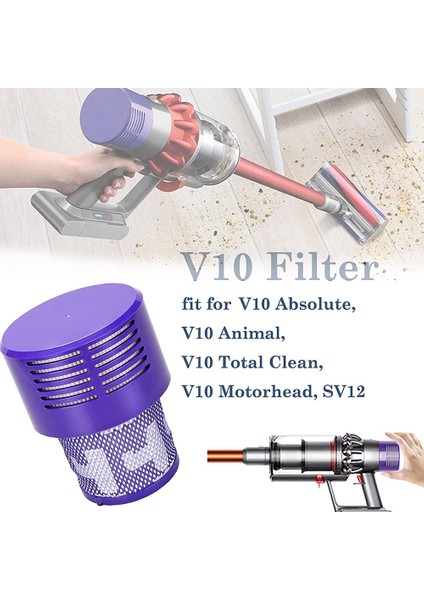 Dyson V10 Cyclone Serisi V10 Absolute Için Yıkanabilir V10 Hepa Filtreler (Yurt Dışından)