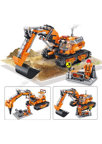 Yapı Taşları Çocuk Şehir Mühendislik Aracı Çocuk Eğitici Yapı Taşı Oyuncakları (Forklift Deformasyon Forklift 640003B) (Yurt Dışından) fiyatları