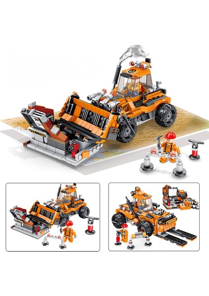 Yapı Taşları Çocuk Şehir Mühendislik Aracı Çocuk Eğitici Yapı Taşı Oyuncakları (Forklift Deformasyon Forklift 640003B) (Yurt Dışından) modelleri