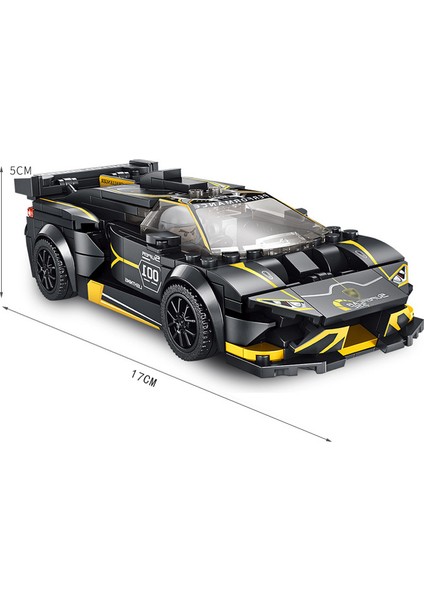 Çocuk Yapı Taşı Araba Montaj Modeli Geliştirme Zeka Yarışı Dıy Çocuk Oyuncağı (Lamborghini Evo 666003.) (Yurt Dışından)