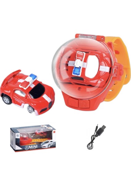 (1 Paket) Araba Izle Oyuncak Elektrikli Yarış Uzaktan Kumandalı Araba Araba Saati (Alaşım Kırmızı Polis Arabası (Şarj Versiyonu)) (Yurt Dışından)