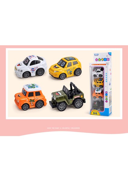 Çocuk Oyuncakları Çizgi Film Animasyonu S Versiyonu Beetle Off-Road Araba Modeli Sahne Kombinasyonu Seti (Çizgi Film Alaşım Araba (Yol Işaretleri Olmadan 4 Set) B Tipi) (Yurt Dışından)