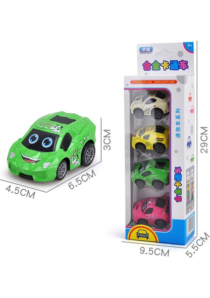 Çocuk Oyuncakları Çizgi Film Animasyonu S Versiyonu Beetle Off-Road Araba Modeli Sahne Kombinasyonu Seti (Çizgi Film Alaşım Araba (Yol Işaretleri Olmadan 4 Set) B Tipi) (Yurt Dışından)